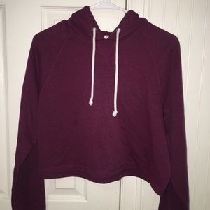 maroon cropped hoodie
